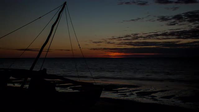 Timelapse at Sunset at Mahajanga Madagascar.