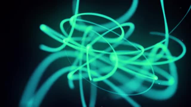 Cyan Abstract 3D Line Drawn In Space