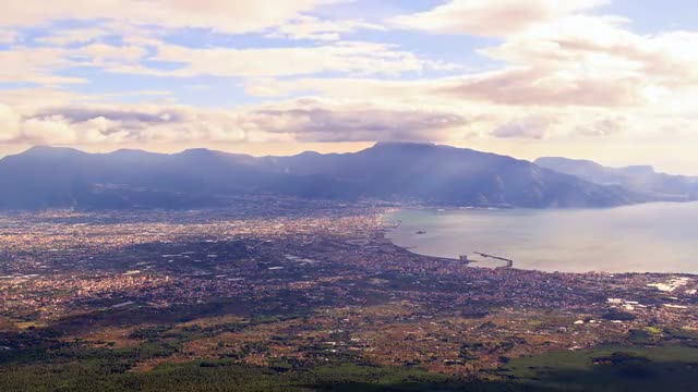 Pompei Valley, view from Mount Vesuvius. Italy