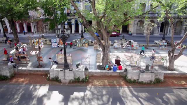Artists selling art at the Paseo de Marti, in La Habana Cuba