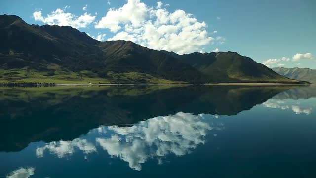 Footage of a lake near Fox Glacier in New Zealand 3