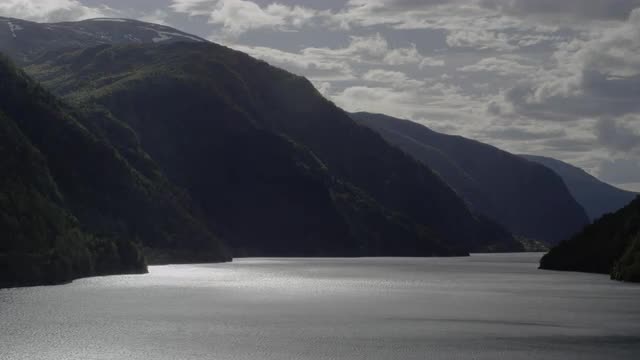Sunlight bouncing off the waters of Hardangerfjord