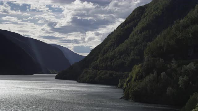 Sunlight bouncing off the waters of Hardangerfjord