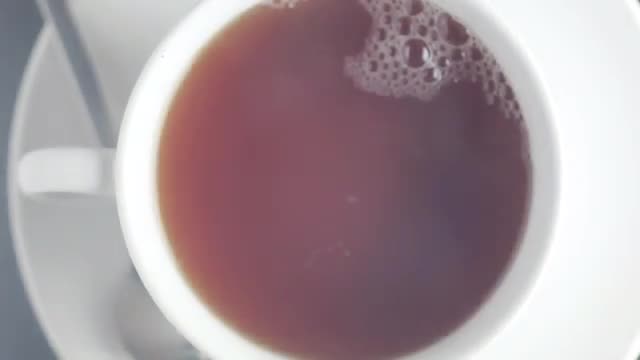 Pouring a cup of tea (from above)