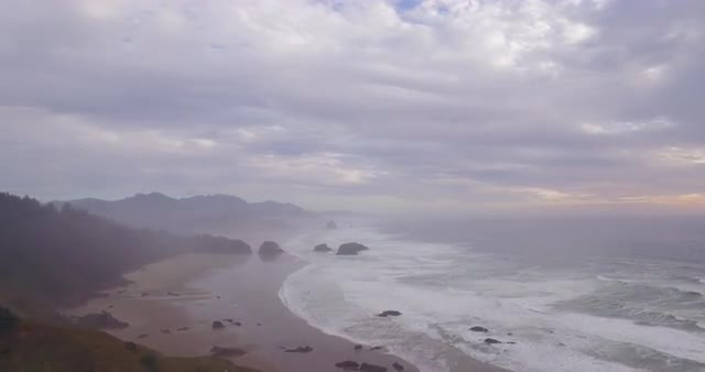 Above the salty beach 