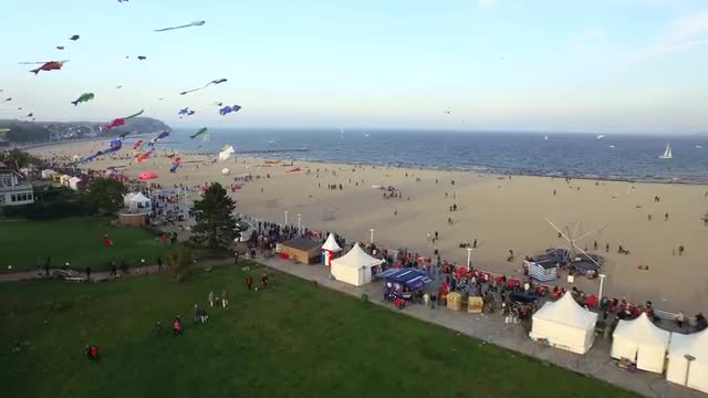 Luebeck Travemuende Herbstdrachenfest Aerial View