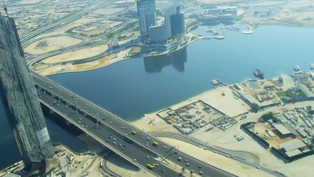 Aerial view Festival City, Dubai