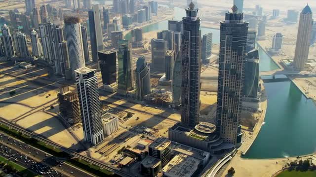 Aerial view Burj Khalifa,  Dubai