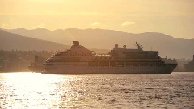 Cruise Ship Vancouver Harbor sunrise travel British Columbia, Canada