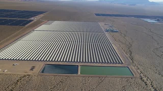 Aerial view Photovoltaic Solar units, USA