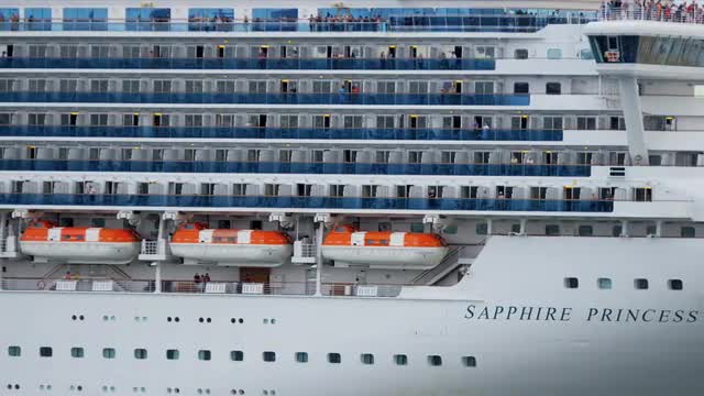 Luxury Cruise Liner Entering Port