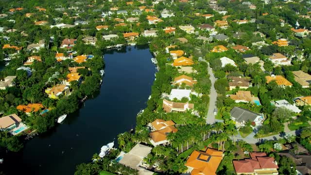 Aerial view residential  Coconut Grove South Miami
