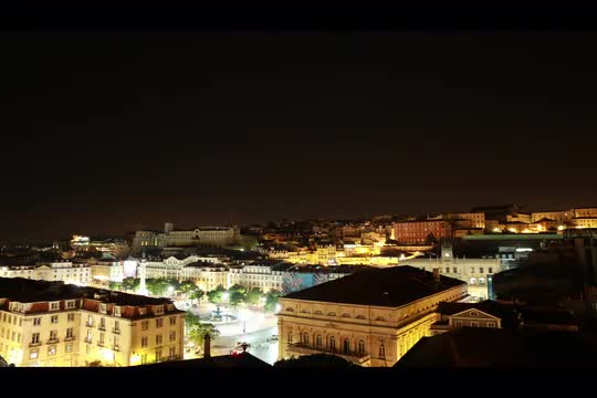 Lisbon: Rossio Square Night Timelapse