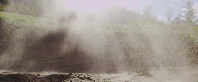 Close up of bunker golf shot