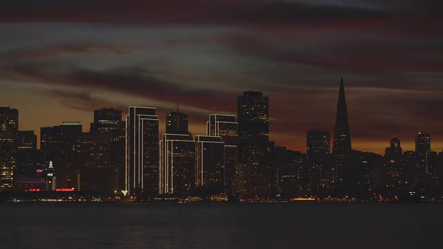 San Fransisco Downtown as the sunset
