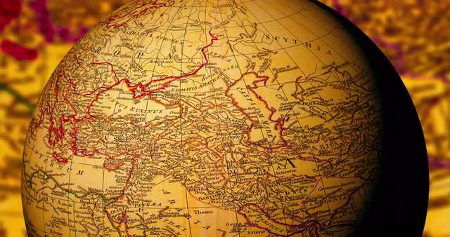 Spinning Globe With Ancient World Map