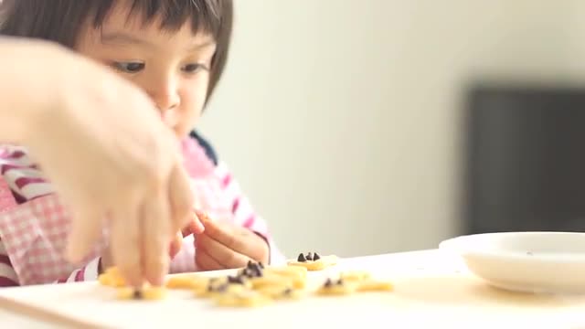 Girl making cookies