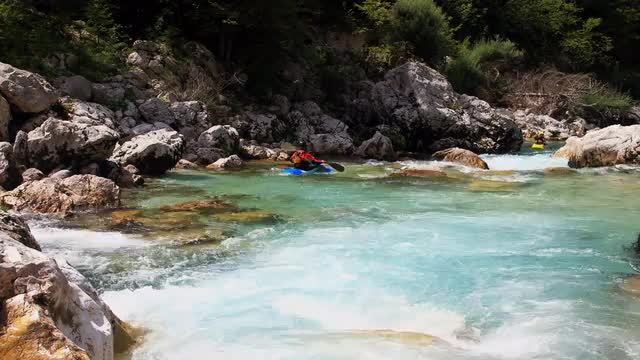 Kayaking on green river Time lapse 4K