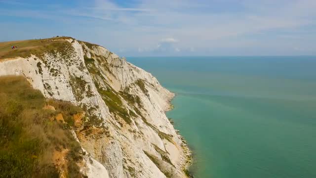 Aerial drone footage of Seven Sisters cliffs 