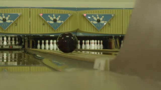 Bowling ball returning along lane edge