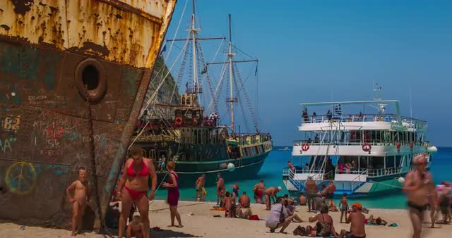 4K Timelapse Navagio Shipwreck Beach in Zakynthos