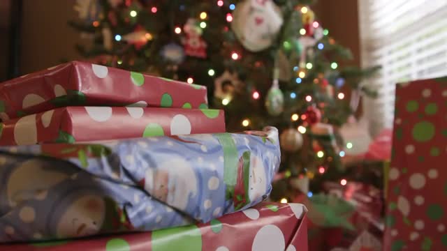 Christmas Presents By The Tree