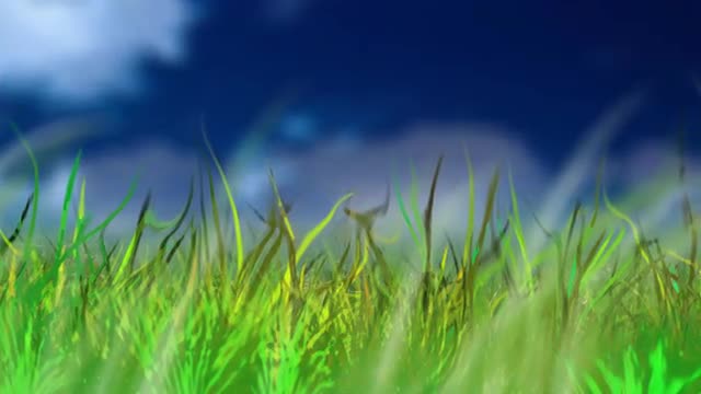 Animation, sky and grass