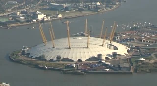 Aerial shot of Millenium Dome London