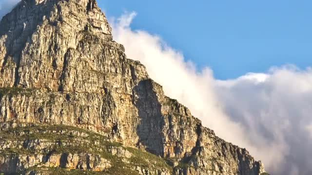 Table Mountain Time Lapse Clouds Pan
