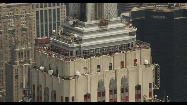 Close up of tourists on top Empire State