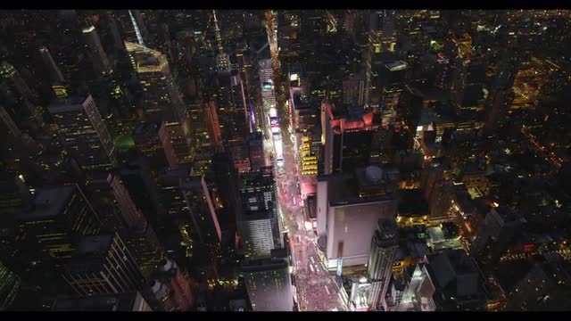 Push in Times Sq Night, look straight down