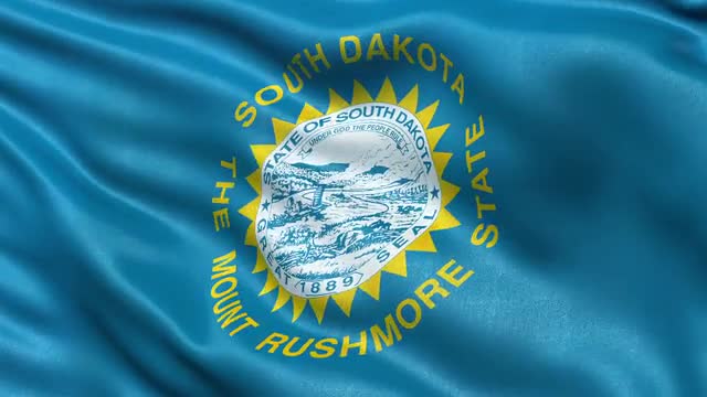South Dakota state flag seamless loop