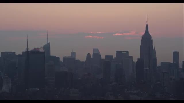 Sunrise behind Midtown, Empire State