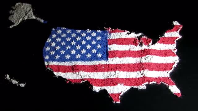 US map, artwork, zoom out