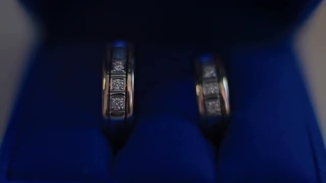Wedding rings in a gift box