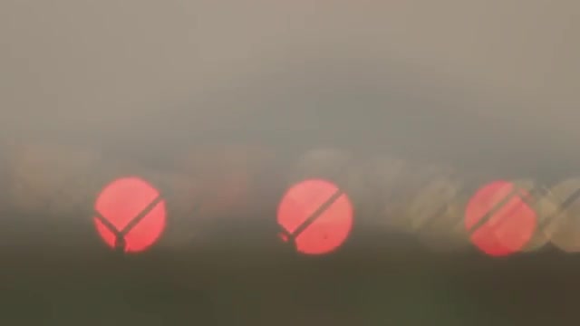 Landing lights on runaway air strip while sunrise at the Phuket airport, Thailand