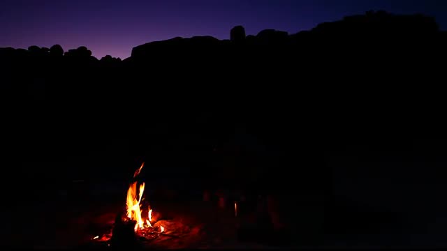 Campfire in the Sahara Desert