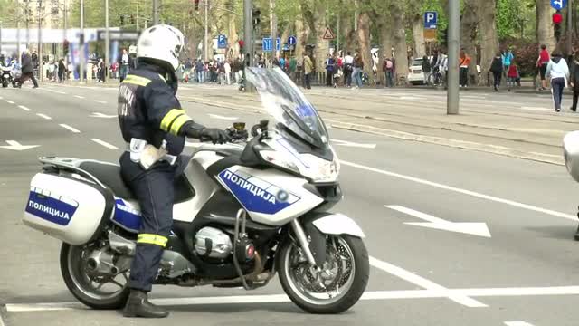 Policeman on a motorcycle 
