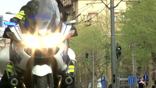 Policeman on a motorcycle 