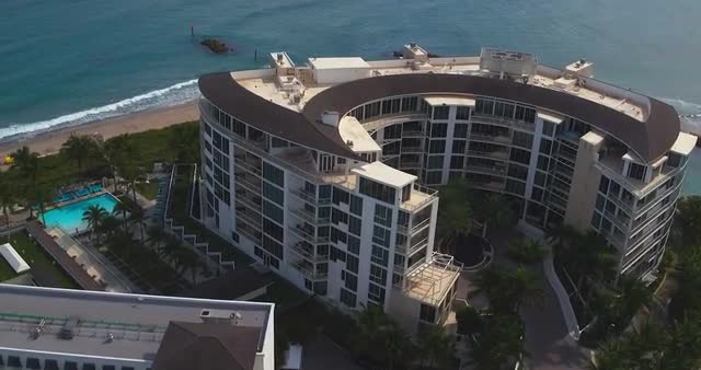 360 Aerial of boca raton resort, pool,  inlet, and beaches 4k