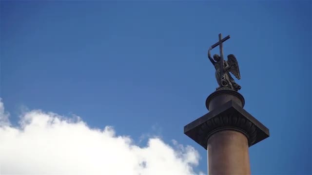 Alexandrine Column at Dvortsovaya (Palace) Square in St.petersburg, Russia
