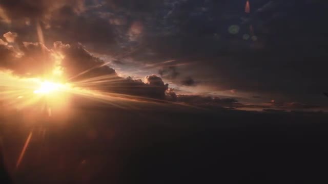 Aerial Sunset Colorful Clouds