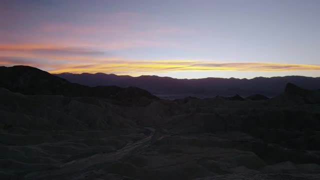 Sunset over the hills of Death Valley