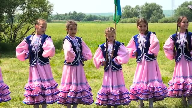 Rustic Holiday. Girls Dancing National Dance