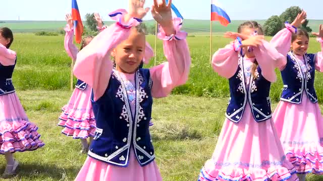 Rustic Holiday. Girls Dancing National Dance