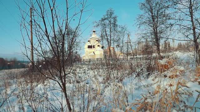 Orthodox Church in Winter Day, Kondopoga, Russia