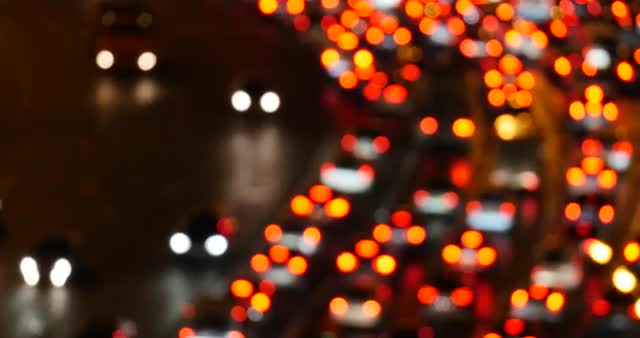 Defocused night traffic lights