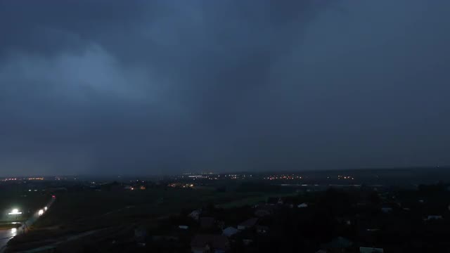 rain clouds with lightning, timelapse