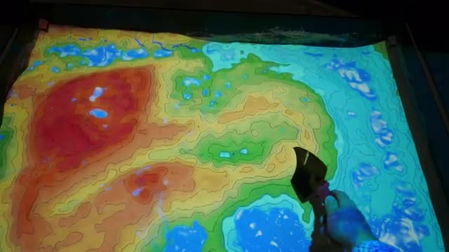 future techniology world map texture in sand
