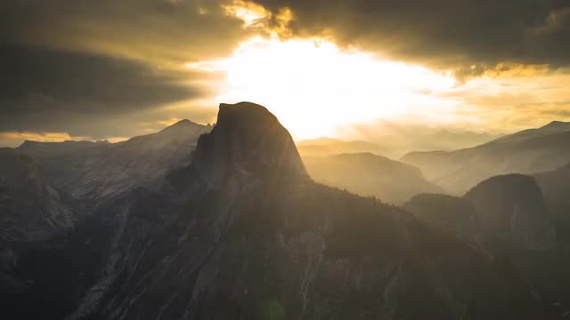 Half Dome Sunrise Timelapse 4k